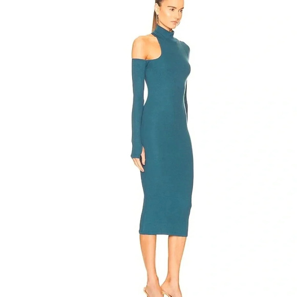 ALIX NYC Conner Ribbed Knit Cut Out Midi Dress Prussian Blue Size M NWT - Picture 12 of 12